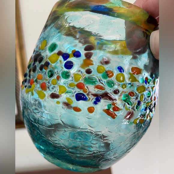 Evergreen Garden Bambeco Aqua Del Sol Stemless Wine Glasses set of 4 - Picture 4 of 12